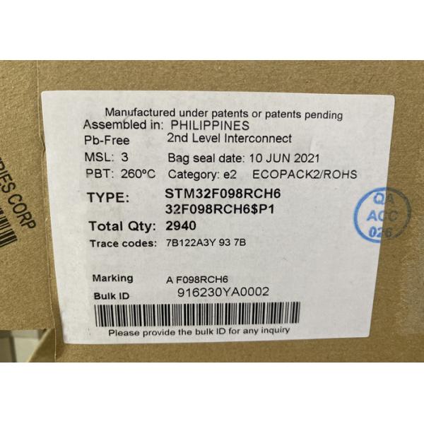 Quality Integrated Circuit Chip 64-UFBGA STM32F098RCH6 STM32F098 48MHz Microcontroller IC for sale