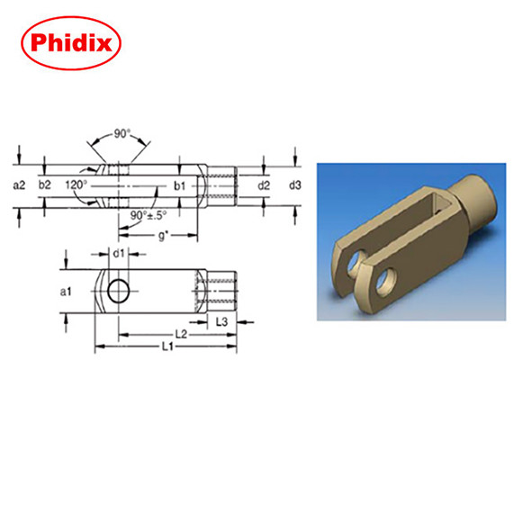 Different Dimensions Of Gas Spring Carbon Steel Clevis