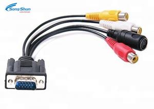 Wholesale RCA TV VGA Monitor Cable , S-Video 3 RCA AV PC Computer Television Adapter Cable from china suppliers