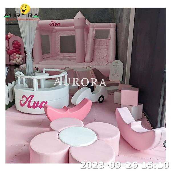 Kids Inflatable Bounce House Soft Play Equipment Area Soft Play For Kids Carousel
