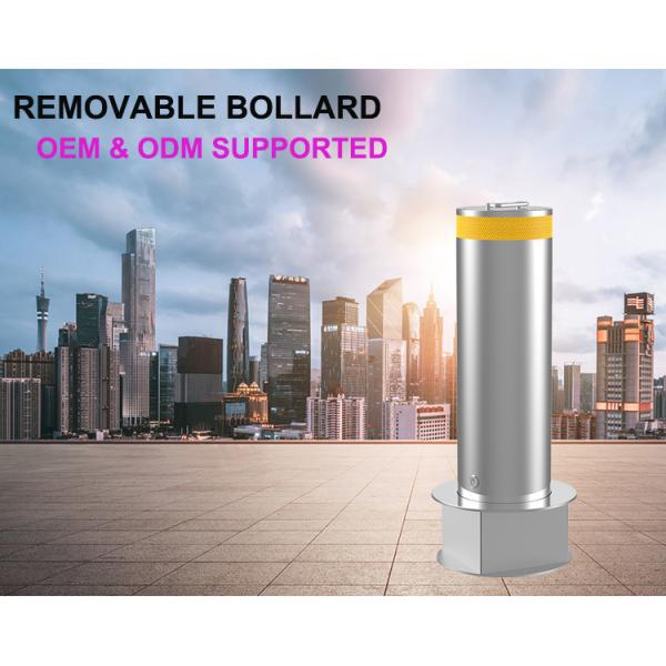 Cylinder Removable Brushed Automatic Rising Bollards 304 Stainless Steel