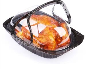 Wholesale Disposable Transparent PP Roast Chicken Box Fog Resistant Lid With Handle from china suppliers