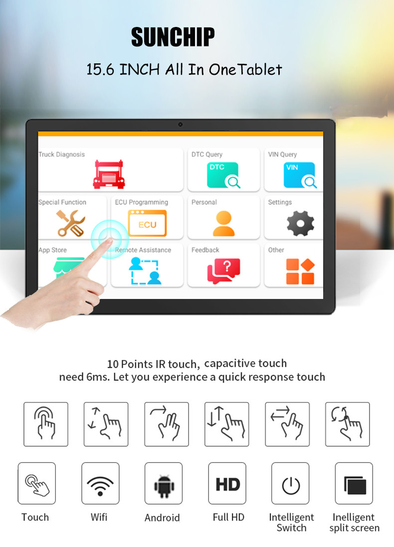 Bluetooth 4.0 15.6 Inch LCD Digital Signage Display All In One Touch Screen displayer
