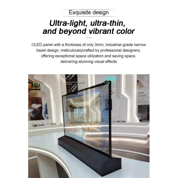 4K Ultra HD Resolution Transparent OLED Screen Digital Signage and Display with Pen/Finger Touch Writing Method 30 Inch