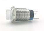 Silver Color Anti Vandal Push Button Switch , Metal Illuminated Rotary Switch