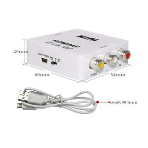 China TV DVD VCR 640x480 60Hz HDMI To RCA Adapter Low Power ROHS RCA Cable 40g on sale