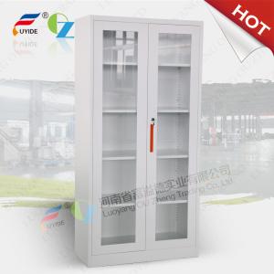 China LuoYang Two glass door steel cupboard FYD-W018,H1850XW900XD400mm,bule color on sale