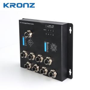 China M12 Ethernet Switches DC 12-52V PoE 48-57V Wall-mounted 8-port X-coded Femal Connector on sale