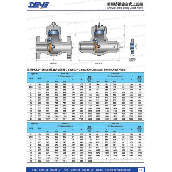 Carbon Steel Oil Gas Valve WCB 300# Swing Check Valve With API600 API6D Standard