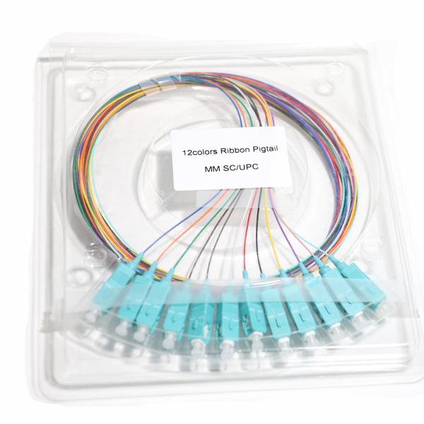 Fiber Optic Patch Cord Blue SC&UPC 12Core Ribbon Pigtail Blue Port 09mm Gigabit Ethernet Speeds 1.5M 2M 3M