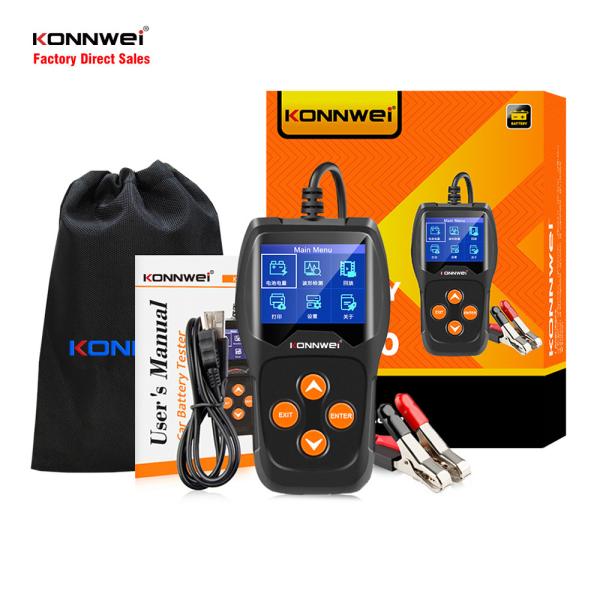 Portable KW600 12V CCA battery analyzer display battery status Multi language