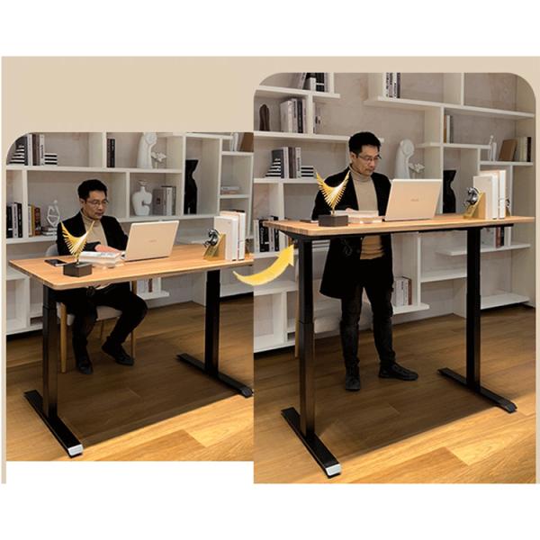 Modern Design Adjustable Height Laptop Desk for School Students in Brown Wooden Grain