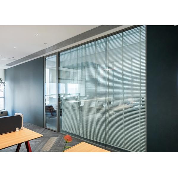Motor Driven Blinds Office Partition Wall Double Glass Transparency Or Privacy
