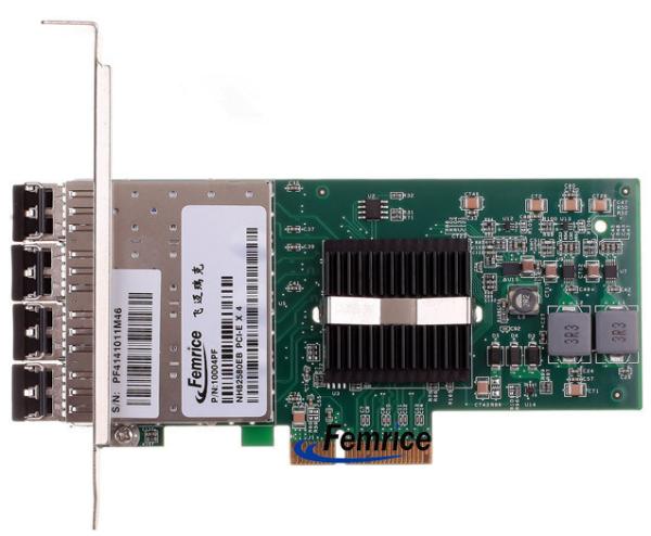 Quality Femrice Quad Port PCIe x4 Intel 82580EB Gigabit Network Interface Controller 1G Gigabit Ethernet Server Network Adapter for sale