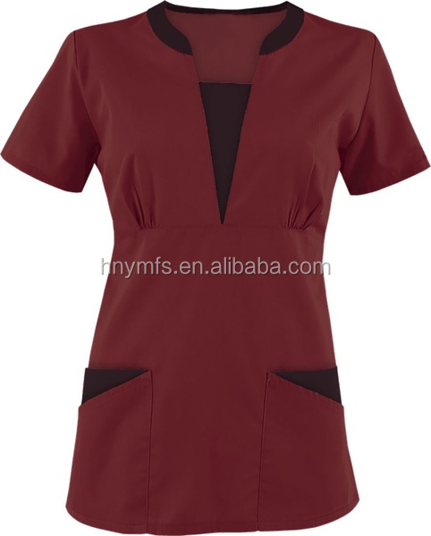 Custom Lab Hospital Scrub Suit V Neck Rayon Mix Fabric Men Scrub