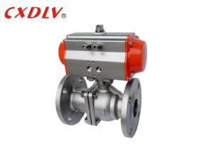 Flange Industrial Pneumatic Actuated Ball Valve SS Water Control Valve WCB Rotary