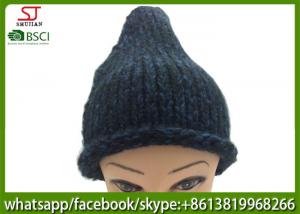 Wholesale Chinese manufactuer winter knitting hat cap with brim beanie 100g 23*27cm 100%Acrylic keep warm from china suppliers