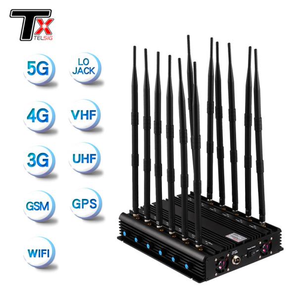 Quality 12 Channel WiFi Signal Jammer External Antenna Customized GPS Phone Signal Blocker for sale