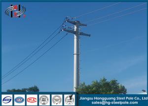China 35KV Anti - Rust Polygonal Electrical Power Pole Transmission Flange Connected on sale