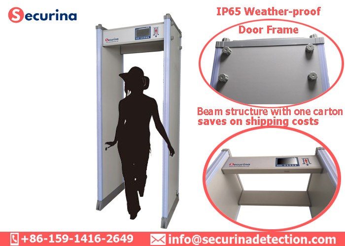 300 Level High Sensitivity Door Frame Metal Detector Multi Detecting Zones IP65 Waterproof