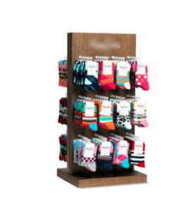 China Custom Retail Store Display Stand Wooden Hanging Hook Sock Display Rack Eco Friendly on sale