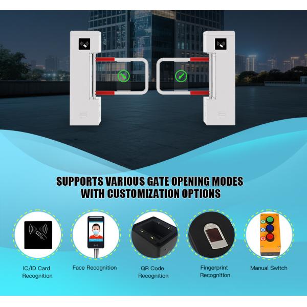 HCW 50HZ Vertical Turnstile Gate Quick Swing Barrier Turnstile Facial Recognition Solution