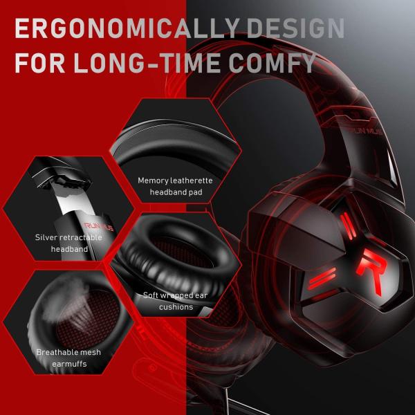 LED Light Noise Cancelling 50mm Runmus K11 Gaming Headset