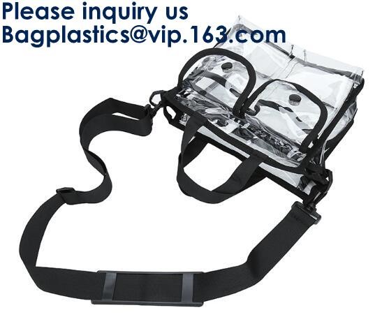 Clear PVC Bag With Zipper Interior Pouch And Detachable Shoulder Strap,Cosmetic Tote Bags With Zipper Closure, bagease