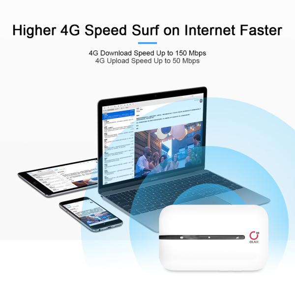 1800mhz 4G Mobile Wifi Device Unlocked Portable Wifi Router Cat4 3000mAh