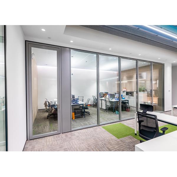 90mm Aluminum Frame Glass Partition Wall System with Tempered Glass