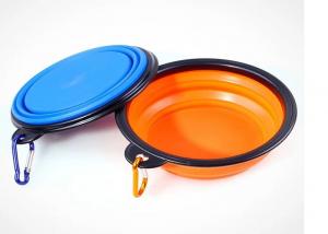 Wholesale Collapsible Travel Puppy Feeding Bowl , Silicone Black Frame 5.12'' Pet Water Bowl from china suppliers