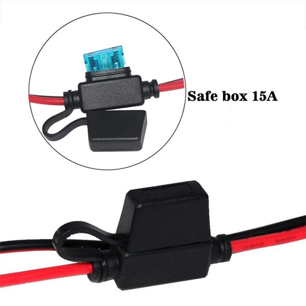 SAE to Alligator Clip Battery Cable with Fuse and Switch 12V