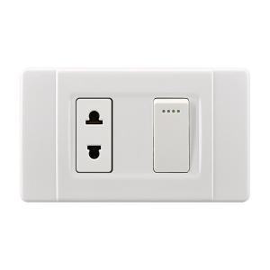 Wholesale Durable Safe Electric Switch Socket 1 Gang 1 / 2 Way Switch And 1 Gang Socket from china suppliers