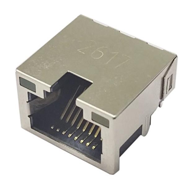 Quality 4.2H RJ45 Single Port Shield DIP / Sink Plate RJ45 Modular Jack Tab UP 1x1 With Leds for sale