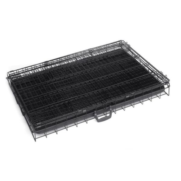 30'' Black Powder Coated Wire Mesh Small Size Dog Kennel with ABS Plastic Tray with One door/Two door/Three door