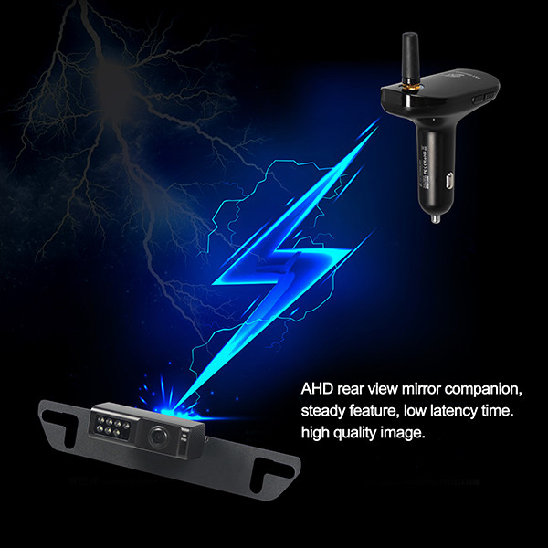 Digital Rearview 2.4GHz Wireless Mirror Dash Cam Waterproof IP69K