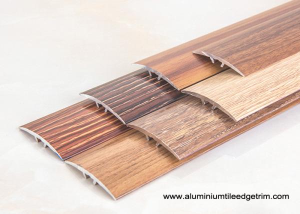 Quality Wood Effect Laminate Floor Metal Edging , Carpet To Wooden Floor Trim for sale