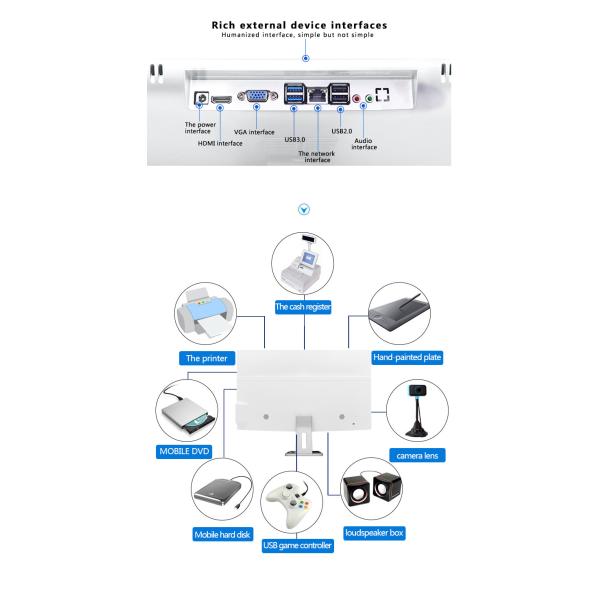 21.5 23.8 Inch Core I3 I5 I7 Business Desktop All In One Computer Pc for Windows 10 OS