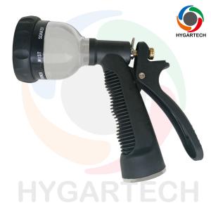 Metal 8-Pattern Garden Hose Nozzle With Rear-Trigger Control