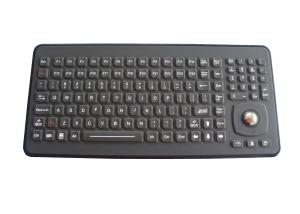 Wholesale 120 Keys Black Panel Mount Ruggedized Keyboard With 25mm Optical Trackball from china suppliers