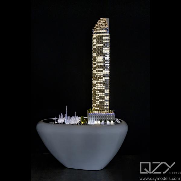 Scale Architectural Concept Model Famous Buildings Dubai W Residences DARGLOBAL 1/125