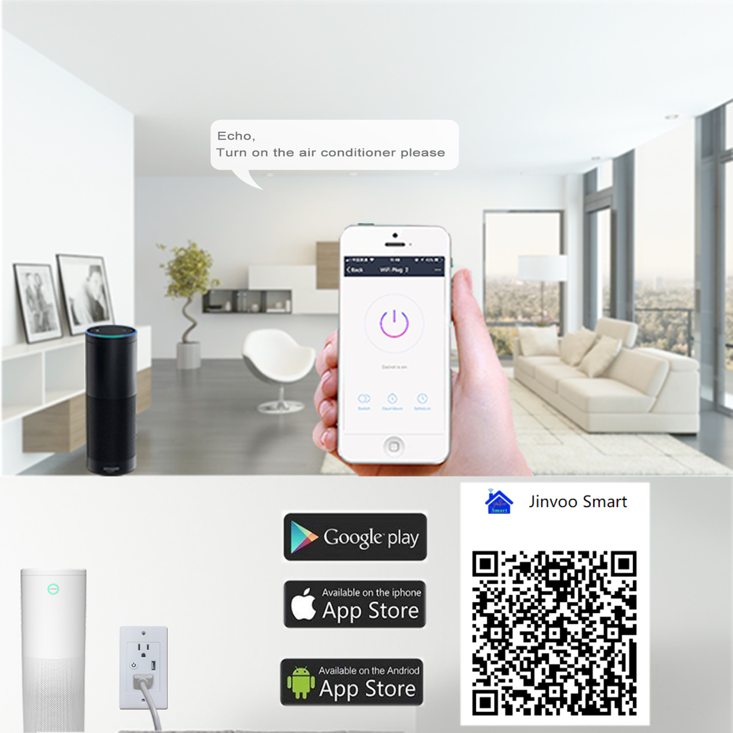 AC Wifi 120V Outlet 10A Google Assistant Smart Plug Socket ZigBee