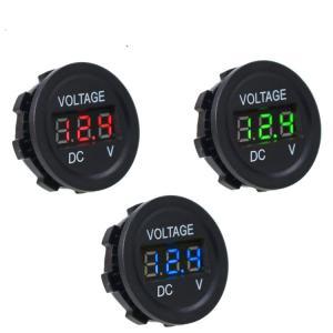 China Waterproof Round Motorbike Volt Meter , Mini 12v Led Voltmeter on sale