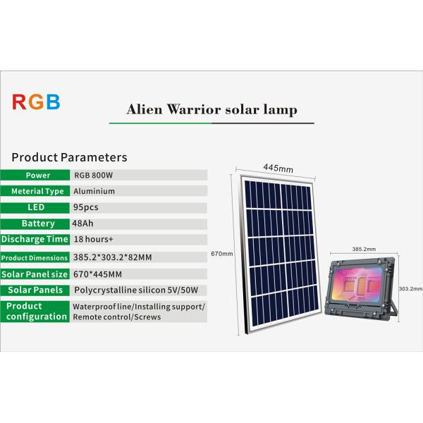 Outdoor Waterproof Solar Flood Light Integrated 6000K Light With LiFePO4 Battery
