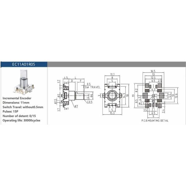 Compact Hollow Shaft Rotary Encoder with Waterproof Switch