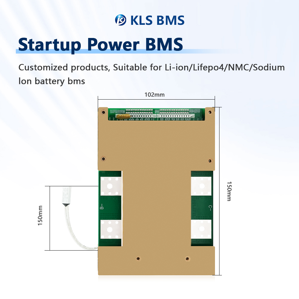 8S-16S Lifepo4 Bms Board With 24V-60V 100A Common Port Switch and Temperature Sensor