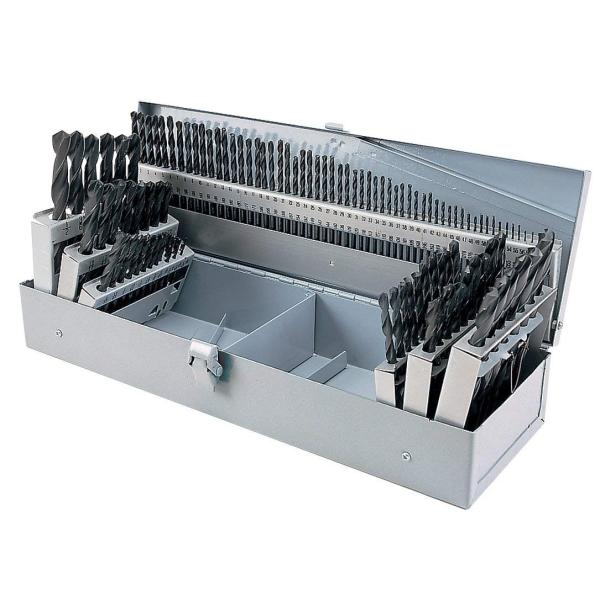 115-Piece Ti-Coated HSS Drill Bit Set in Metal Box