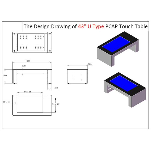 Android Coffee Table 43 Inch Multi Touch Interactive Table Advertising Player For Meeting