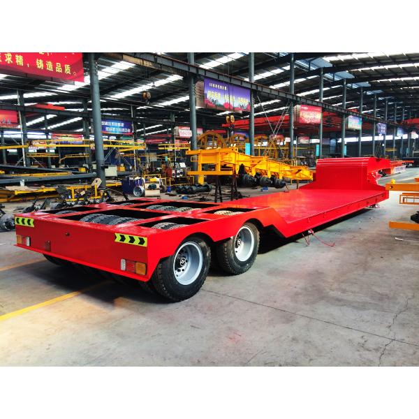 100 Ton Capacity Low Bed Trailer with Leaf Spring Suspension and Double Step Frame Beam