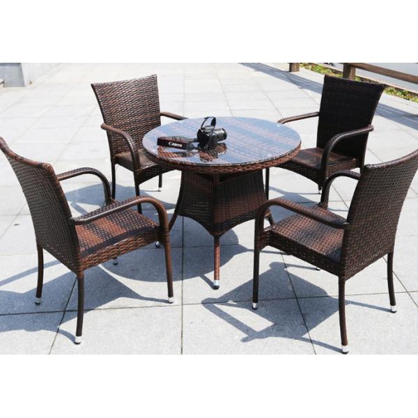 4 Seater Rattan Round Dining Table And Chair Set Outdoor Furniture Rattan Dining Table Set